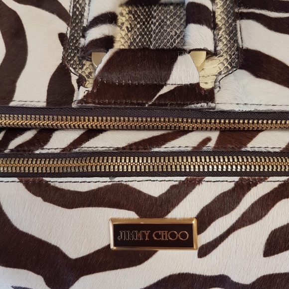 Jimmy Choo Marin Zebra Print Oversized Clutch - Picture 3 of 7